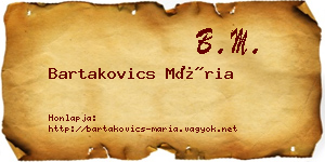 Bartakovics Mária névjegykártya